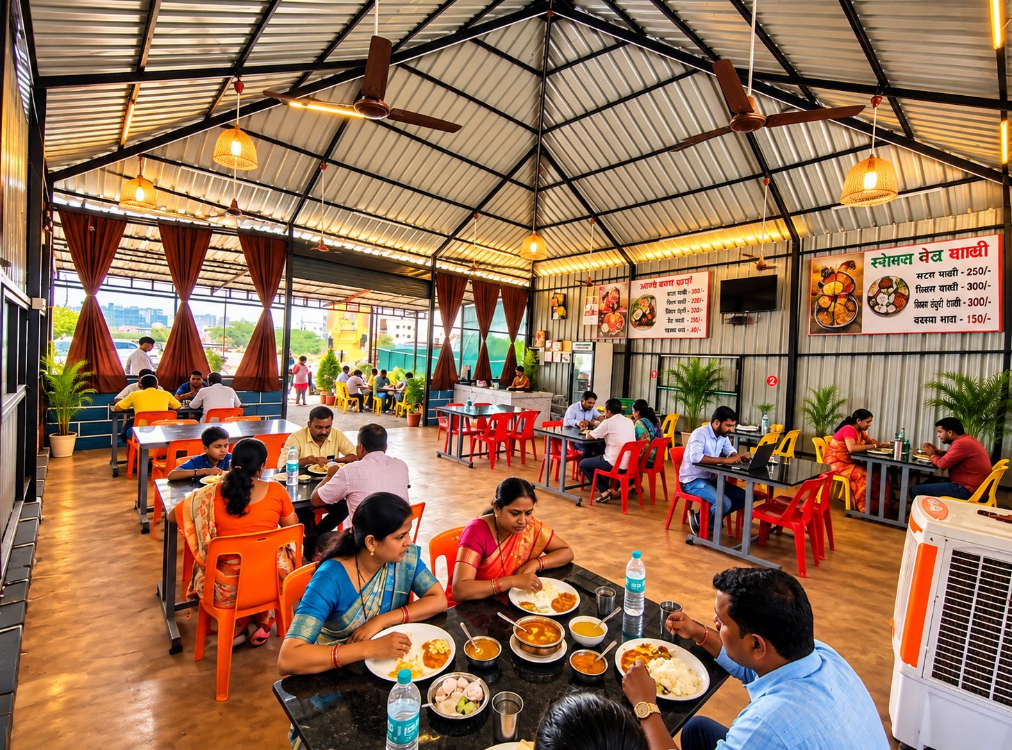 Guests dining inside Hotel Bagayatdar restaurant